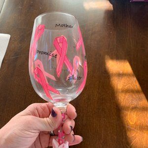 Lolita Breast Cancer Wine Glass
